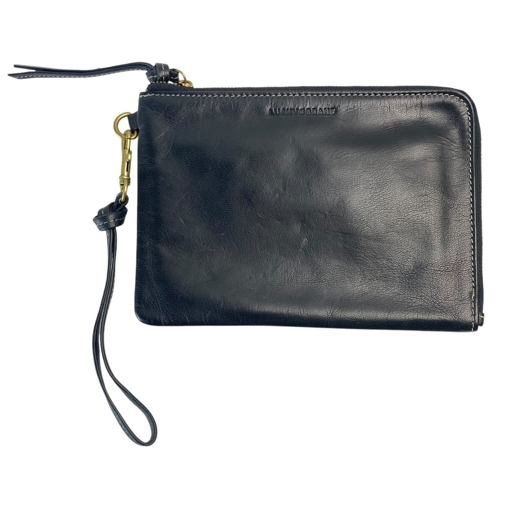 LUCKY BRAND Leather Wristlet Plenty of Compartments Cellphone Holder in Black
